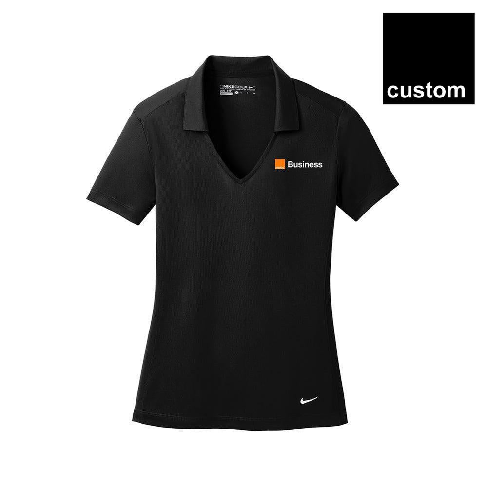 Orange Nike Ladies Dri-FIT Vertical Mesh Polo