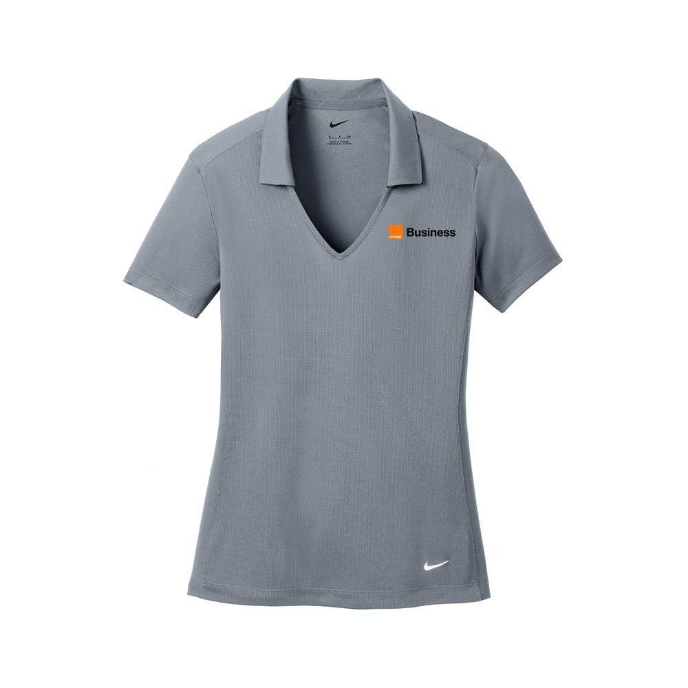Orange Nike Ladies Dri-FIT Vertical Mesh Polo
