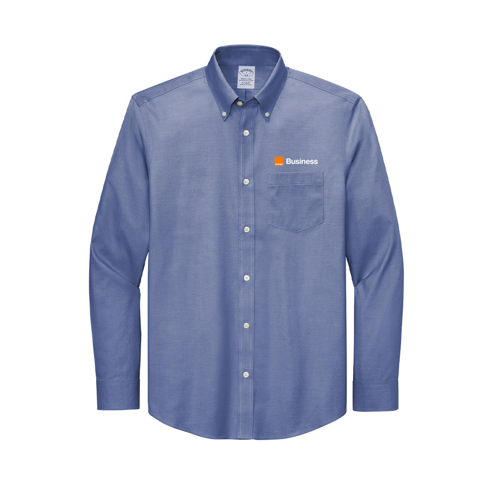 Orange Brooks Brothers Wrinkle-Free Stretch Pinpoint Shirt