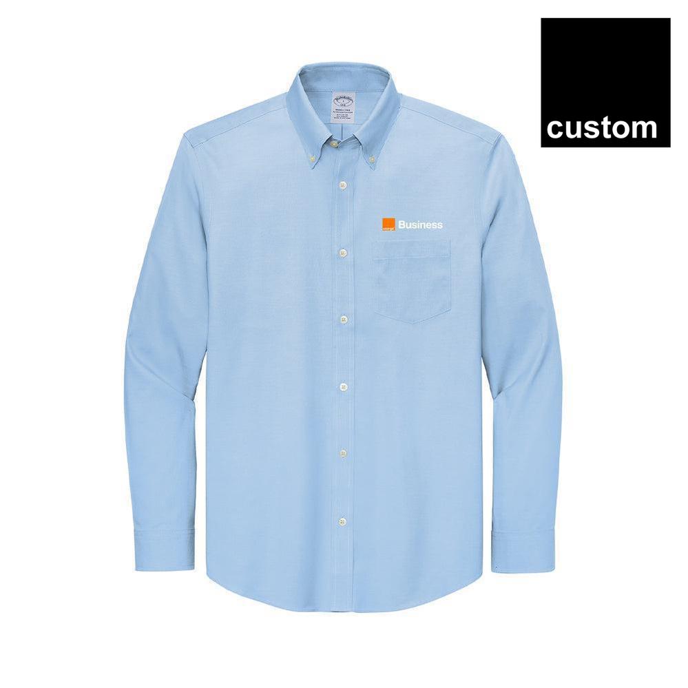 Orange Brooks Brothers Wrinkle-Free Stretch Pinpoint Shirt