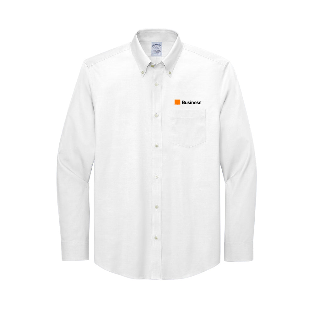 Orange Brooks Brothers Wrinkle-Free Stretch Pinpoint Shirt