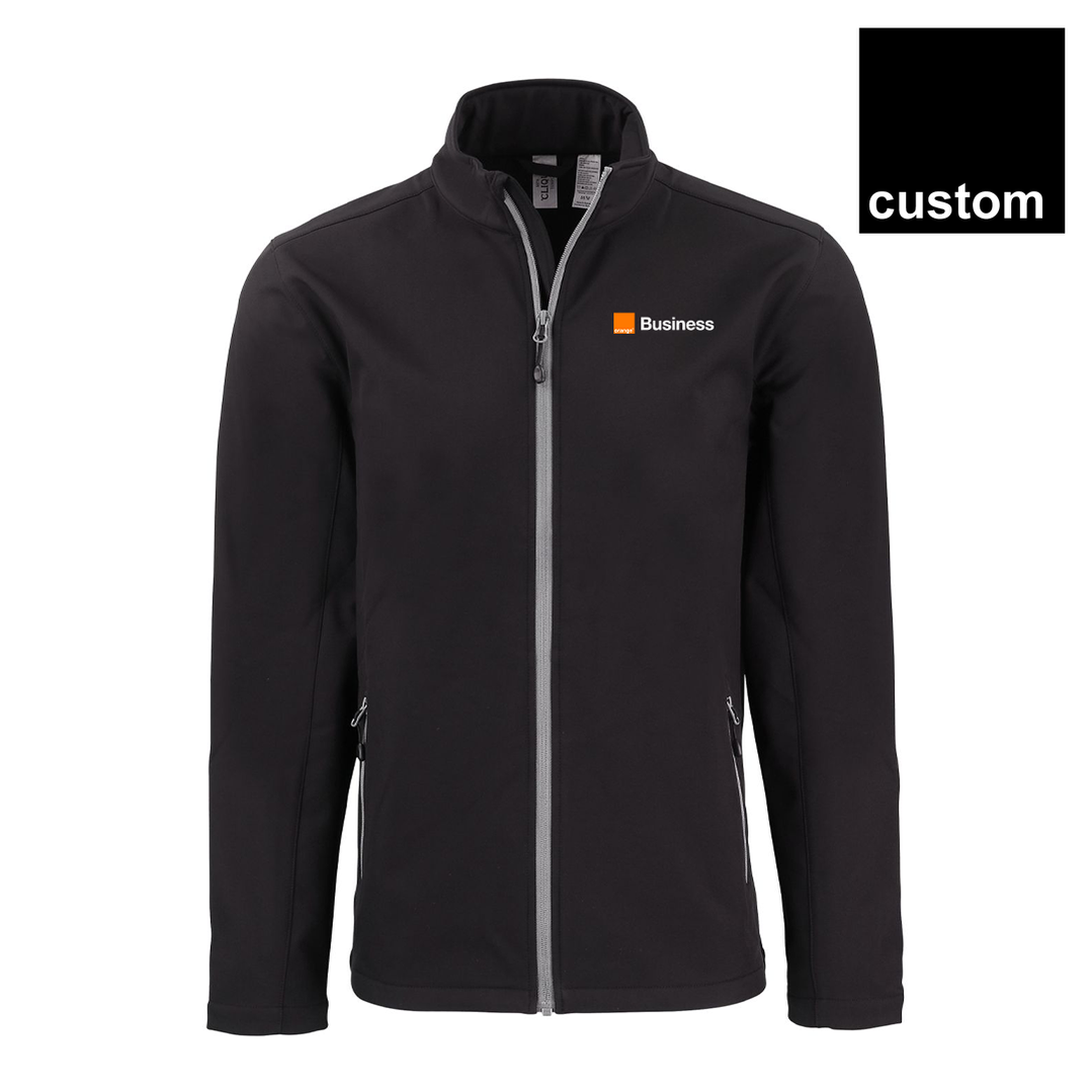 Orange Clique Tempo Stretch Full Zip Mens Softshell Jacket