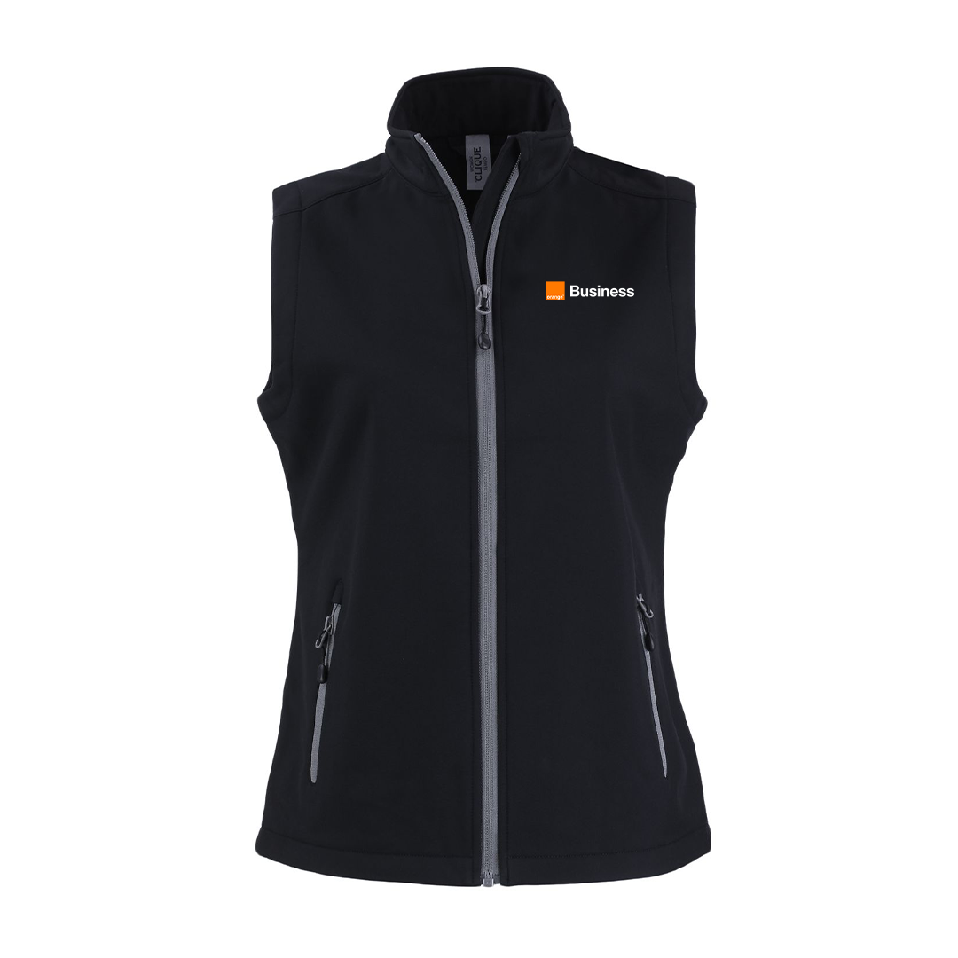 Orange Clique Tempo Stretch Full Zip Womens Softshell Vest