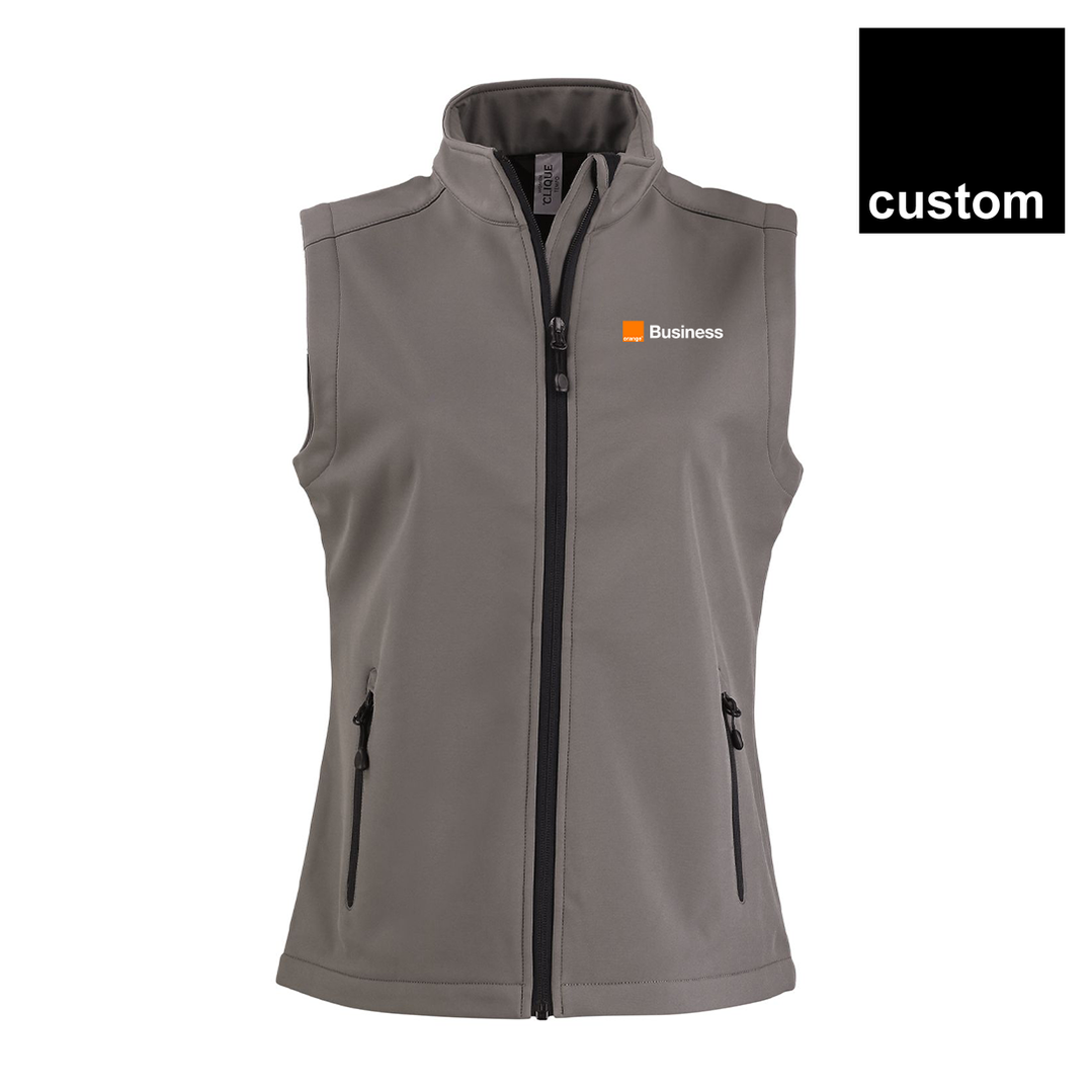Orange Clique Tempo Stretch Full Zip Womens Softshell Vest