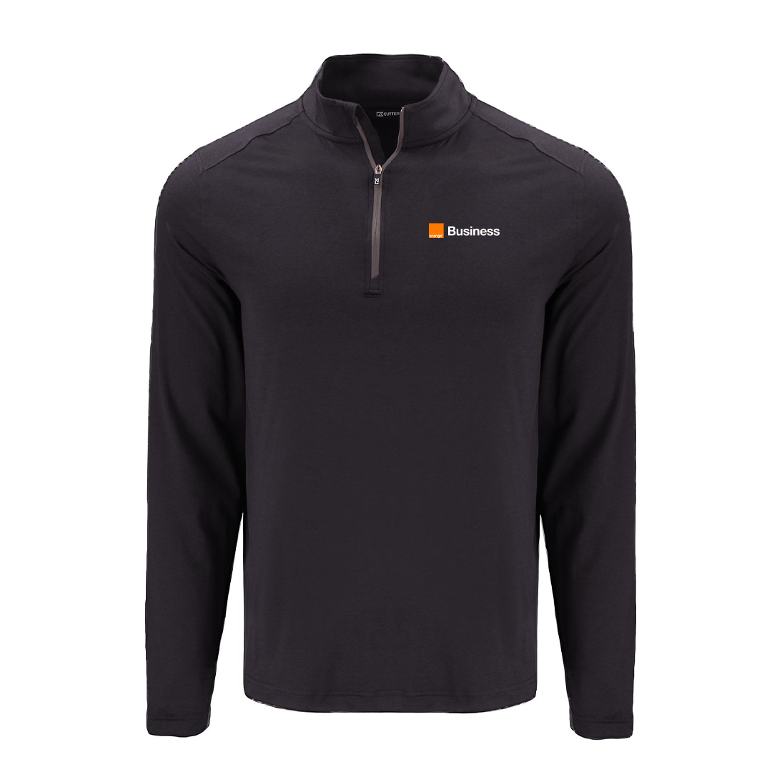 Orange Cutter & Buck Coastline Epic Comfort Recycled Mens Quarter Zip