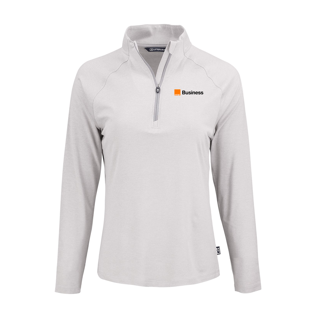 Orange Cutter & Buck Coastline Epic Comfort Recycled Women’s Quarter Zip