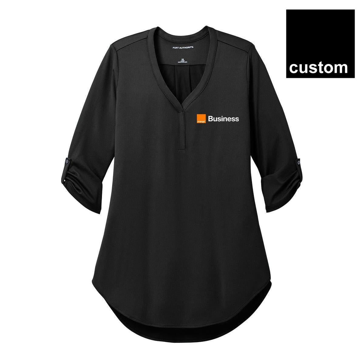 Orange Ladies City Stretch 3/4 Sleeve Tunic