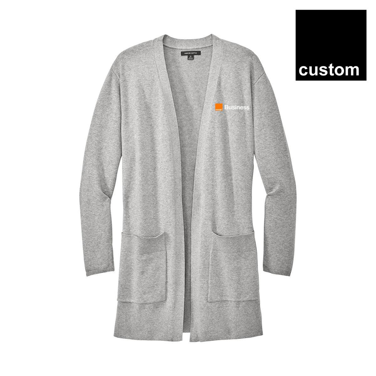 Orange Ladies Open Front Cardigan Sweater
