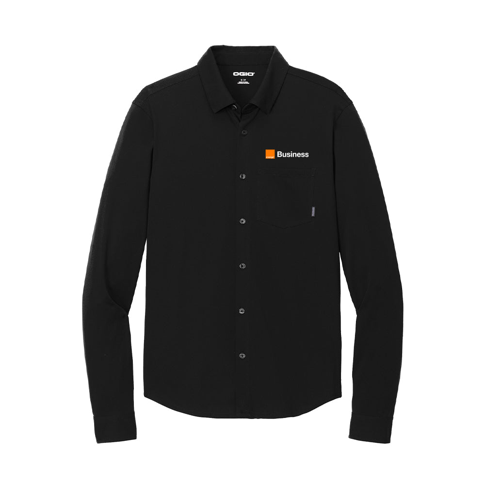 Orange Extend Long Sleeve Button-Up