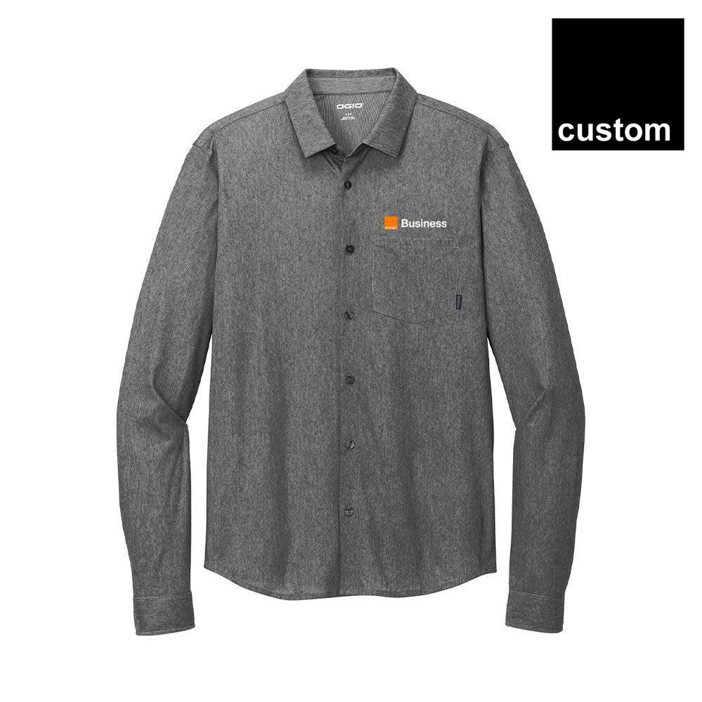 Orange Extend Long Sleeve Button-Up