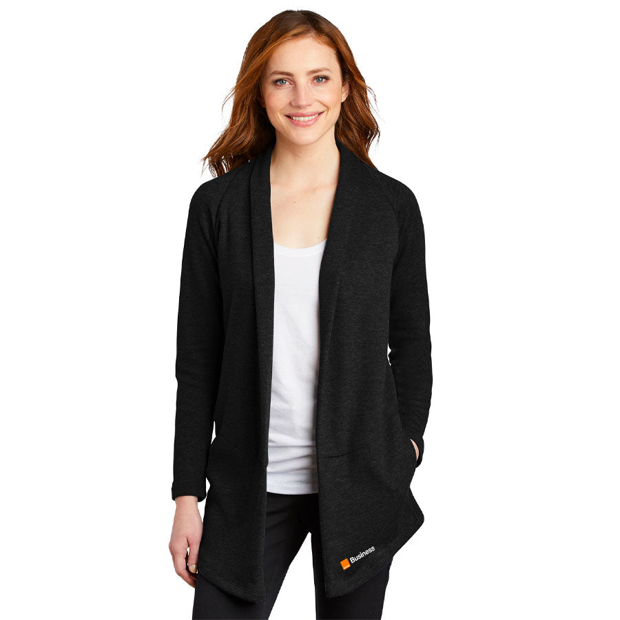 Orange Ladies Interlock Cardigan