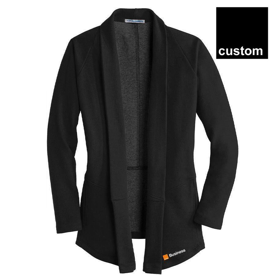 Orange Ladies Interlock Cardigan