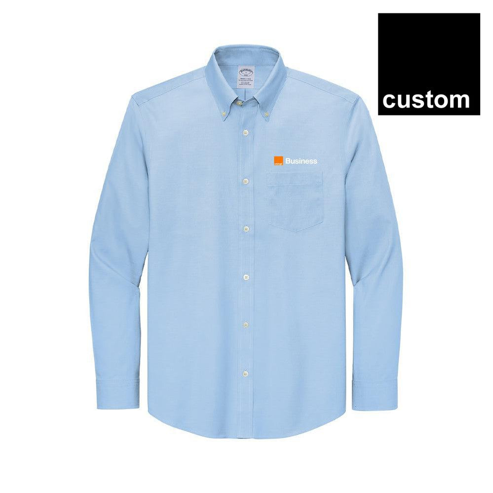 Orange Brooks Brothers Wrinkle-Free Stretch Pinpoint Shirt