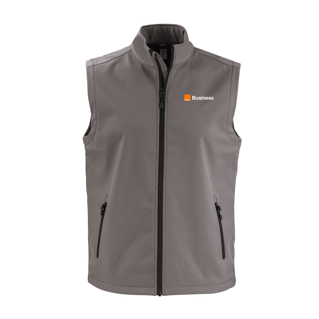 Orange Clique Tempo Stretch Full Zip Mens Softshell Vest