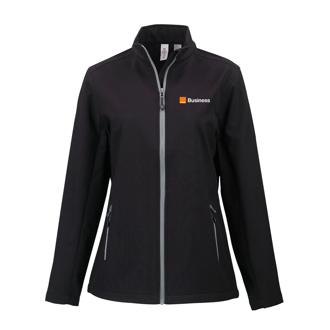 Orange Clique Tempo Stretch Full Zip Womens Softshell Jacket