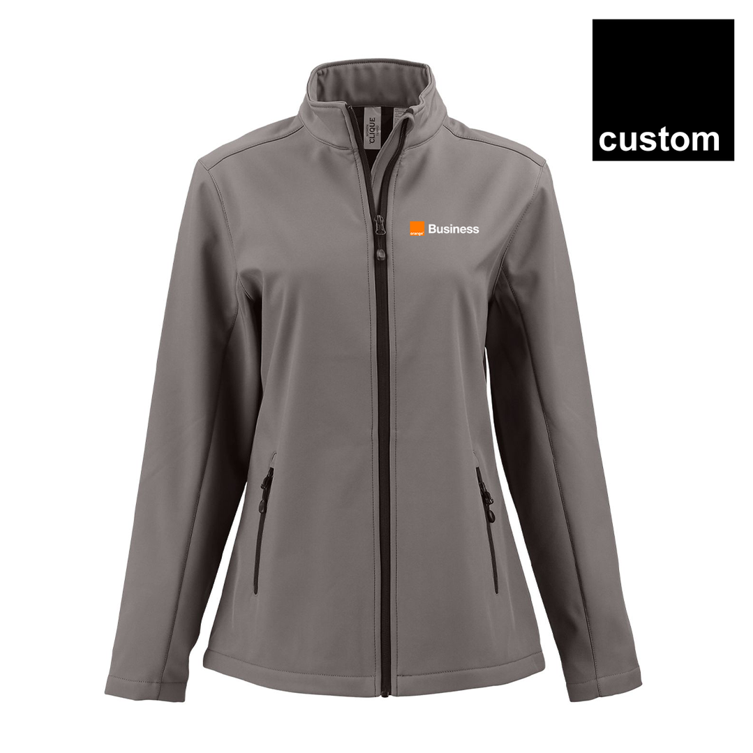 Orange Clique Tempo Stretch Full Zip Womens Softshell Jacket