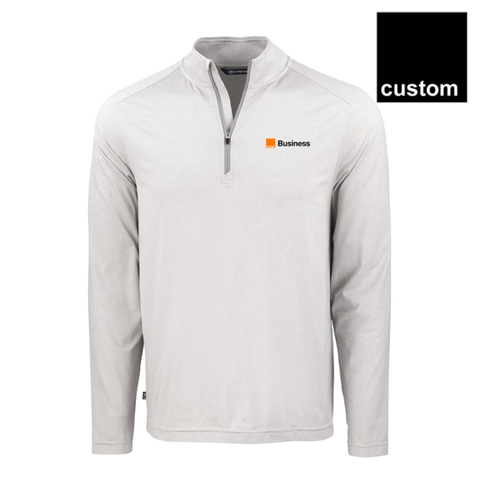 Orange Cutter & Buck Coastline Epic Comfort Recycled Mens Quarter Zip