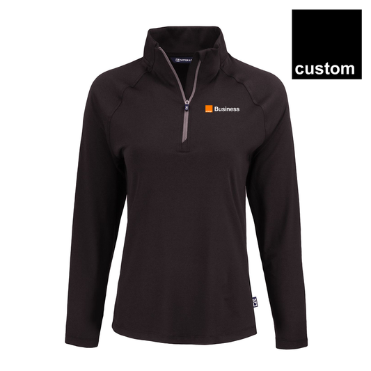 Orange Cutter & Buck Coastline Epic Comfort Recycled Women’s Quarter Zip