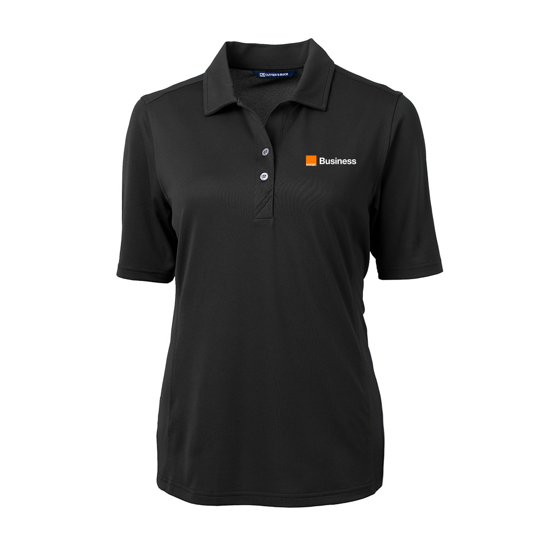 Orange Cutter & Buck Virtue Eco Pique Recycled Womens Polo