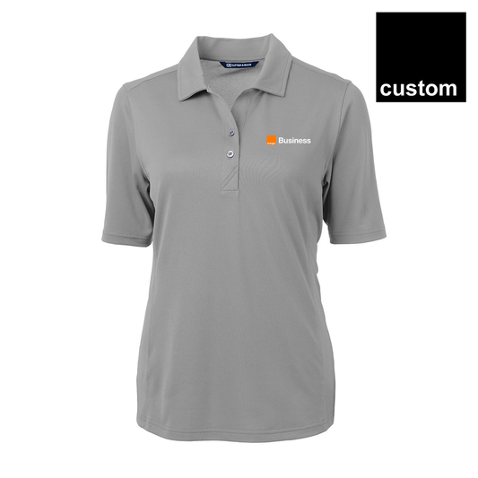 Orange Cutter & Buck Virtue Eco Pique Recycled Womens Polo