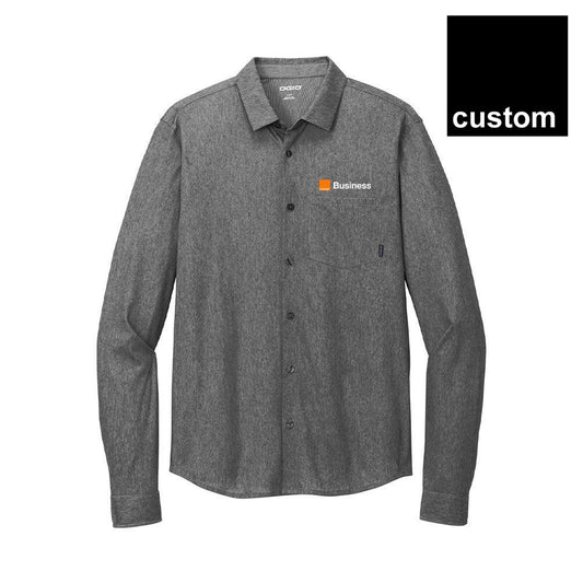 Orange Extend Long Sleeve Button-Up