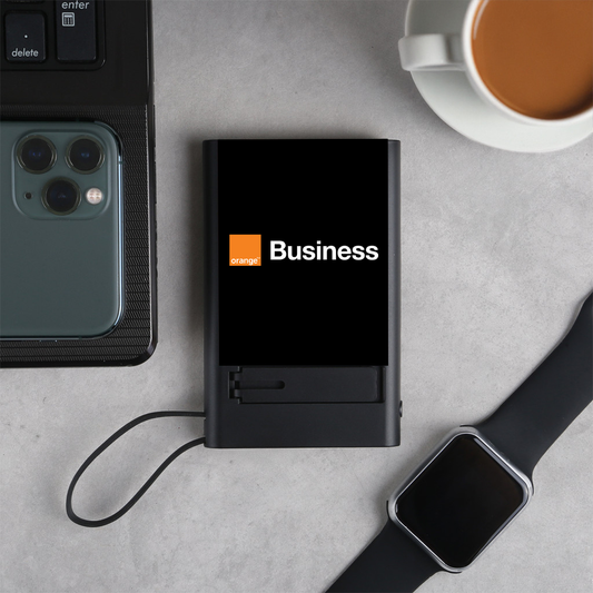 Orange Power Lynx Wireless Charging Power Bank